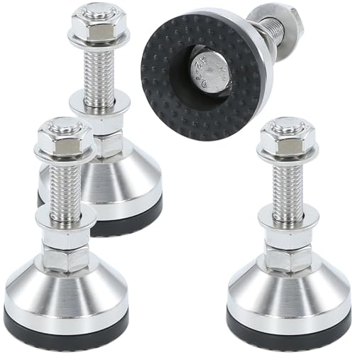 Heavy Duty 2000 lb Capacity Stainless Steel Adjustable Leveling Feet for Shelving,Machinery Devices, Workbench,Furniture,M12 Thread, 1.94inches Dia Base, Anti-Slip Nylon Pad - color: Black, size: B1.94in x M12 x H1.97in