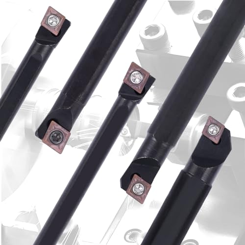 Indexable Lathe Internal Boring Bar 15PCS Kit-5PCS Metal Lathe Tools Holder 10PCS CCMT21.51 Carbide Insert for Boring S06K/S07K/S08K/S10K/S12M-SCLCR06