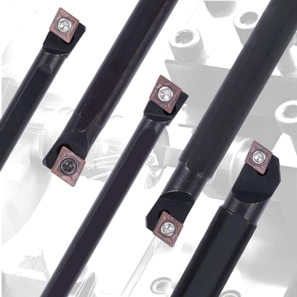 Indexable Lathe Internal Boring Bar 15PCS Kit-5PCS Metal Lathe Tools Holder 10PCS CCMT21.51 Carbide Insert for Boring S06K/S07K/S08K/S10K/S12M-SCLCR06