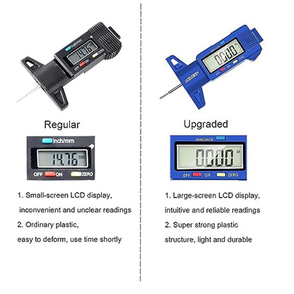 GODESON Digital Tire Tread Depth Gauge 25.4 mm Blue - color: Blue