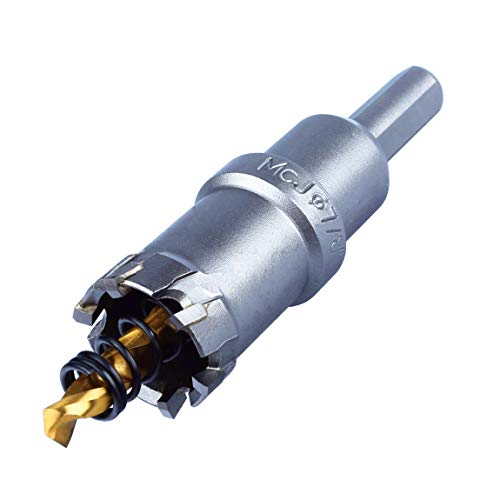 McJ Tools 7/8" TCT Hole Saw Long for Stainless Steel Cutting, Thick Metal Cutting, Ideal for Electricians, Plumbers, Mechenicians, Metal workshops - size: 7/8", style: Imperial System