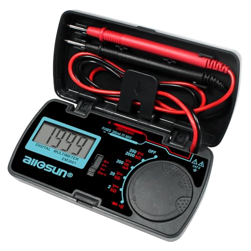 ALLOSUN Digital Multimeter/DMM/Multi Tester Amp/Ohm/Volt Meter/Diode and Continuity Test Pocket Size (EM3081)