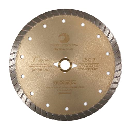 LSC 7 inch Dry or Wet Cutting General Purpose Continuous Turbo Angle Grinder Diamond Saw Blades for Concrete Masonry Brick Stone(7'' LSC) - size: 7" LSC