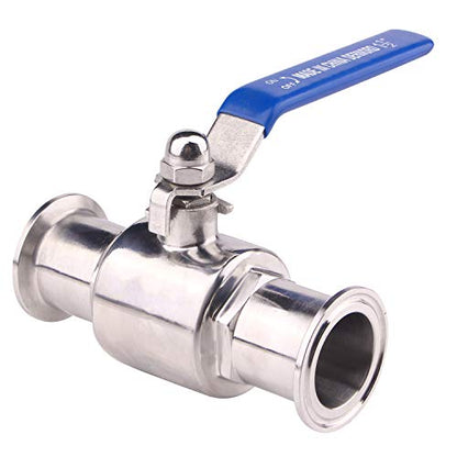 DERNORD 1.5" Tri-Clamp Ball Valve Stainless Steel 304,PTFE Lined. (1.5 inchTube OD) - size: 1.5 inch Tube OD