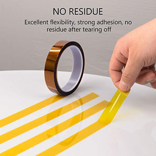 MYJOR Kapton Tape 1.2 Inch x 108 Ft, High Temperature Polyimide Tape Heat Resistant up to 536°F, No Residue Electrical Insulation Tape for PCB Soldering Mask, 3D Printer Bed, CPU Protection - size: 1.2" x 108ft x 1