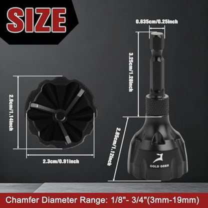 2Pcs Deburring Tool Chamfer Tool 1/8"- 3/4" Tungsten Carbide Chamfering Drill Bit Fast Hex Shank Deburr Drill Bit External Burr Removal for Metal Rod Bolt Pipe 3D Printing PVC - size: 2Pcs 1/8" to 3/4"