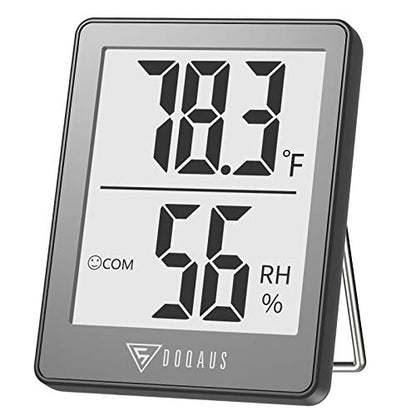 DOQAUS Digital Hygrometer Indoor Thermometer Humidity Meter, Grey - color: Grey