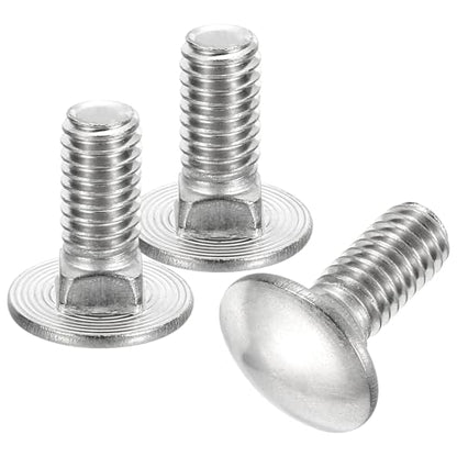 uxcell 5/16-18x3/4 Carriage Bolt, 10pcs Round Head Square Neck Screws, 304 Stainless Steel, Fully Threaded, Silver - size: 5/16-18x3/4"