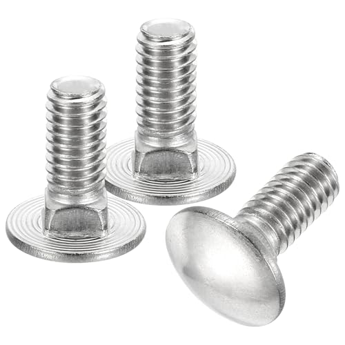 uxcell 5/16-18x3/4 Carriage Bolt, 10pcs Round Head Square Neck Screws, 304 Stainless Steel, Fully Threaded, Silver - size: 5/16-18x3/4"