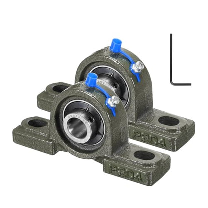 uxcell 2 Pcs UCP202-10 Pillow Block Bearings 5/8 inch Bore Self Alignment, Solid Cast Iron Base Mounted Chrome Steel Bearings - size: UCP202-10
