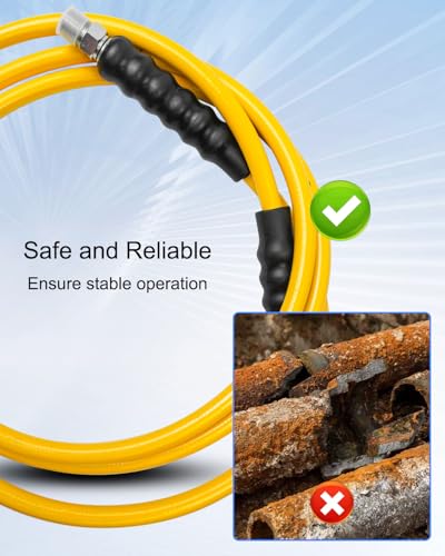 High Pressure Hydraulic Hose, 1/4" ID x 10 FT 10000PSI w/CH604 Coupler - color: Yellow, size: 10FT
