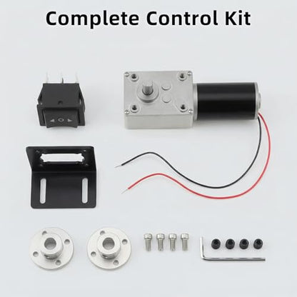 12V DC Worm Gear Motor with Bracket, Couplings Forward‑Reverse Switch - size: Speed-16 RPM