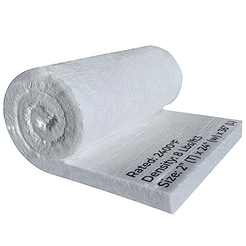 SIMOND STORE Ceramic Fiber Blanket, 2" x 24" x 36", 2400°F High Temperature - size: 2" x 24" x 36"