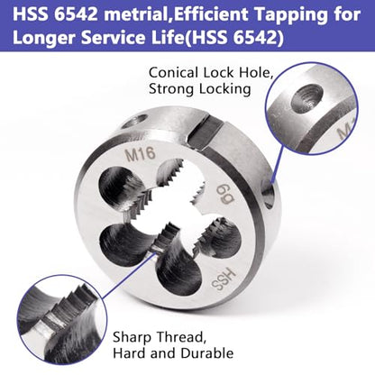 ATOPLEE HSS 6542 M16 X 2.0 Tap and Die Set, Right Hand Machine Thread Tap Die Set (M16 X 2.0) - size: M16 X 2.0