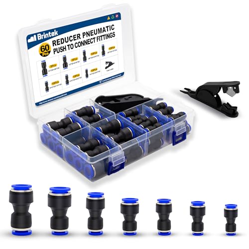 60PCS Quick Connect Reducer Air Fitting 4/6/8/10/12mm Kit