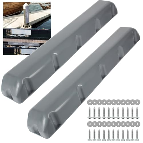 Boat Dock Fender with Screws,PVC Marine for Boat Dock Vertical Pole Post or Corner Dock(24 inch,38 inch,48 inch,72 inch,31.5 inch) - style: Grey 38in 2Pack