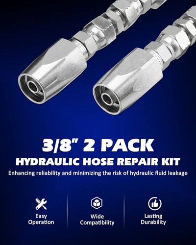 SPARKWHIZ Hydraulic Hose Repair Kit, 3/8" Inner Diameter Reusable - size: 3/8 Inch
