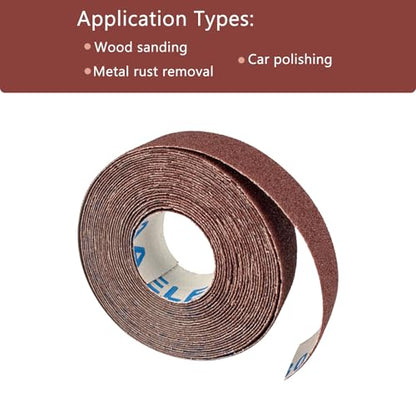 80 Grit Emery Cloth Sandpaper Roll, 1" x 19 Feet Sandpaper Sheets for Wood Furniture Metal Sanding Automotive Polishing, Wet Dry Sanding Paper - style: 80 Grit