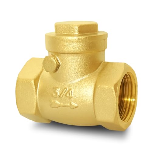 3/4" NPT Horizontal Swing Check Valve, Brass Heavy-Duty Female Thread, DN20 - size: 3/4 inch