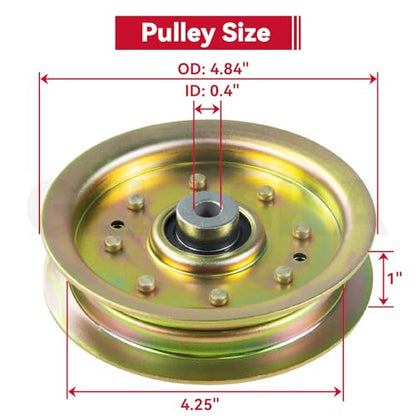 GELASKA 753-08171 756-04129b Idler Pulley 4.25 for Cub Cadet 50" 54" RZT 50 - color: A1 1x756-04129 Yellow