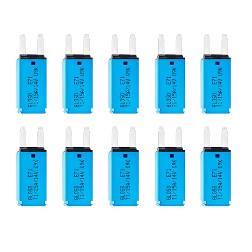 DC 10 PCS 15 Amp Auto-Reset ATM Mini Circuit Breaker （10A-30A） Blade Fuses Assortment Kit for Boat Marine RV Yacht Battery Trailer Bus Truck - style: 15A
