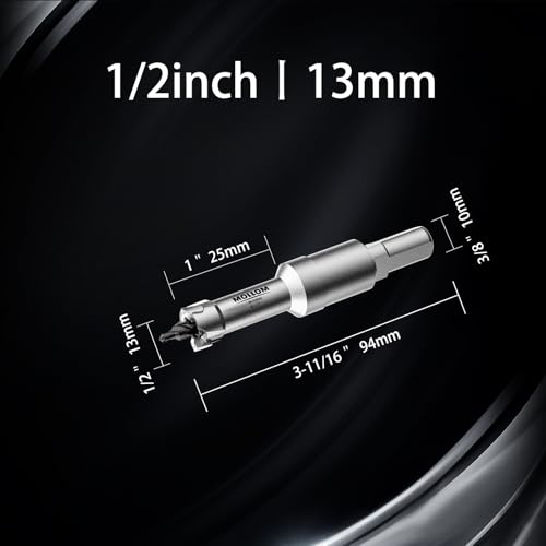 Mollom 1/2" (13mm) 2Pcs Heavy Duty Carbide Hole Saw with 3 Pilot bit - size: 13mm | 1/2" - 2PCS