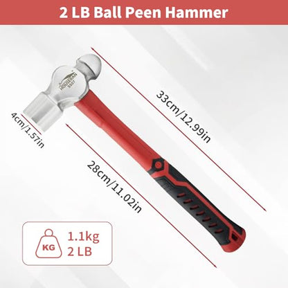 2 Lb Ball Peen Hammer, Big Ball Pin Hammers, Metal Mechanic Hammer