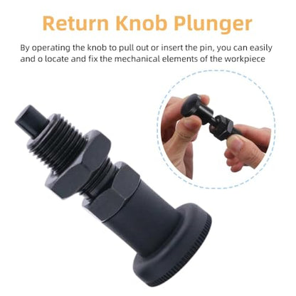 Push Fit Ball Nose Spring Plunger, Carbon Steel Retractable Spring Plunger Return Knob Plunger Spring Loaded Plunger Spring Plunger Pin Non Lock Out Indexing Plunger Pull Knob Spring Pin (M10) - size: M10
