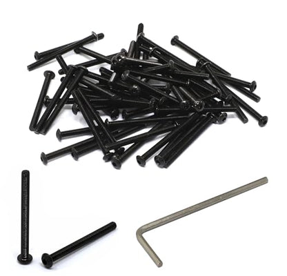 iexcell 50 Pcs M3 x 35mm Thread Pitch 0.5 mm Alloy Steel 12.9 Grade Hex Socket Button Head Cap Screws Bolts Kit, Black Oxide Finish - size: M3 x 35mm