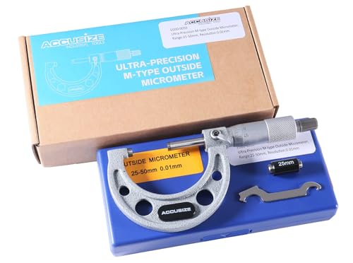 Accusize Outside Micrometer, 25-50mm x 0.01mm, EG00-0050 - size: 25-50mm