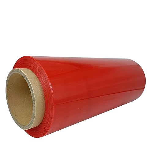 Red Stretch Wrap Plastic Wrap Roll 12”×1000ft 80 Gauge Storage for Packing - color: Red