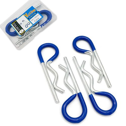 4 Pcs Heavy Duty Hitch Pins Clip R Clips Spring Retaining Wire Hair Pins Cotter Pin Strong Spring Rubber-Coated Grip R Clip for Trailer Tractors Mower Carts Truck Pin Clip M5x100mm - size: Rubber-Coated M5X100mm-4P