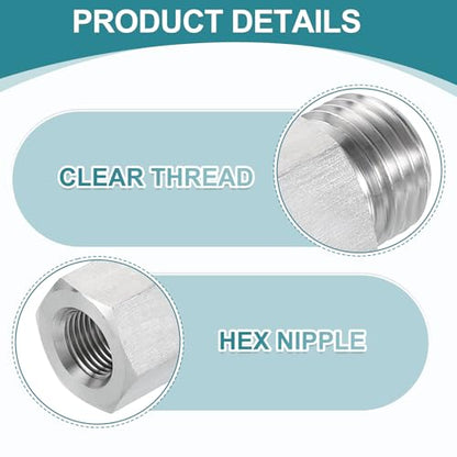 uxcell Pipe Fitting Reducing Adapter, G1/4" Male x 1/8" NPT Female 304 Stainless Steel Reducer Connector for Water Oil Air Pressure Gauge, Silver - size: G1/4" x 1/8" NPT