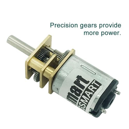 BRINGSMART 2pcs N20 Micro Motor Electric 12mm Gearbox 12V 4000rpm D Shaft - size: 12V 4000rpm