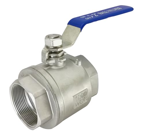 2" NPT Full Port Heavy Duty Ball Valve Stainless Steel 304 For Water,Oil and Gas with Blue Handles（1000WOG） - size: 2"NPT, style: pack of 1