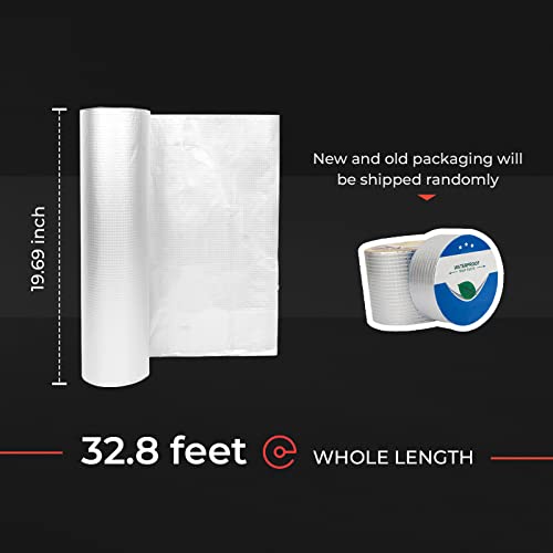 Butyl Waterproof Tape 19.68" W X 32.8' L Aluminum Foil Tape with Butyl Rubber Adhesive for Pipe, RV Repair, Window Caulking, Boat Sealing, Silver - size: 19.68" W X 32.8' L