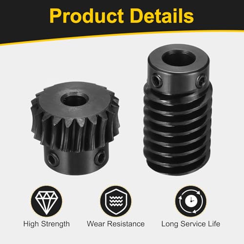 uxcell Worm Gear Set 1 Mod 20T 1:20 Reduction Rate,Gear 6mm,Rod 8mm Bore - size: Gear 6mm, Rod 8mm Bore