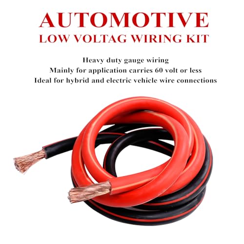 2 AWG Battery Cable, 2 Gauge CCA Wire 2FT Each Black & Red - color: Black and Red, size: 2 Feet Each w/o Cable Sleeve