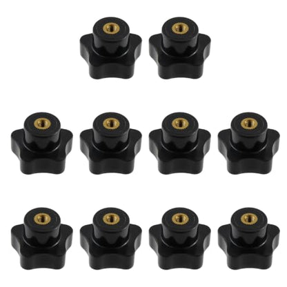 Antrader M5 Star Knobs,Black Plastic Handle Clamping Knobs,10Pcs - size: 30#M5