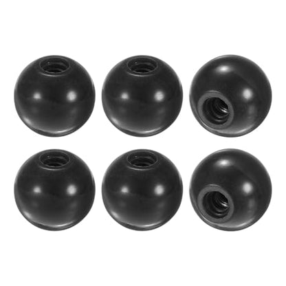 M METERXITY 6-Pack Threaded Ball Knobs, M8 Female Thread 30mm Dia. Thermoset Ball Knob for Lathe/Machine/Lawn Mowers, Round Phenolic Steel Insert Lever Handle [Black] - color: Black, size: M8x30mm