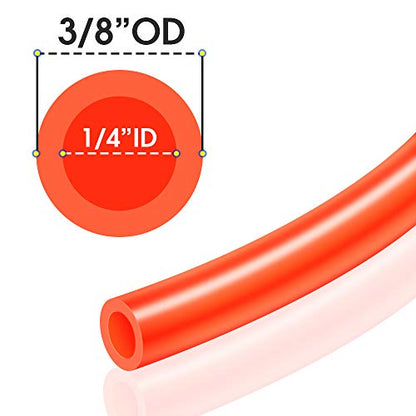 TAILONZ PNEUMATIC Orange 3/8 Inch od 10 Meters PU Air Tubing Kit Pipe Hose Air Line Tubing Or Fluid Transfer Pneumatic tubing (3/8 PU Tube) - color: Orange