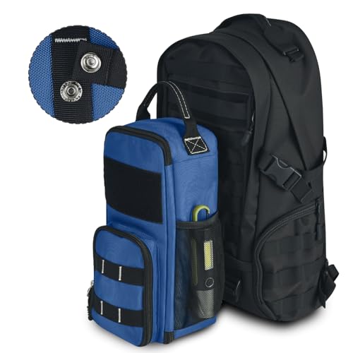 12.6" Heavy Duty Small Tool Bag Pouch for Men with Multiple Pockets,Blue - color: Blue