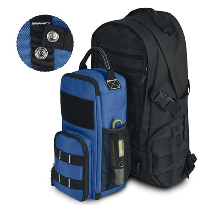 12.6" Heavy Duty Small Tool Bag Pouch for Men with Multiple Pockets,Blue - color: Blue