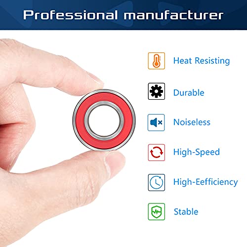 10 Pack 6205-2RS Double Rubber Seal Bearing 25x52x15mm,Pre Lubricated,Stable Performance,Cost Effective, Deep Groove Ball Bearings