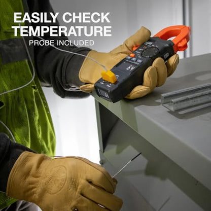 Klein Tools CL490 AC/DC Digital Clamp Meter with TRMS, Dual Display, Auto-Ranging, Current, Voltage, Resistance, Continuity, NCVT Detection, and Reverse Contrast LCD - size: Dual Display