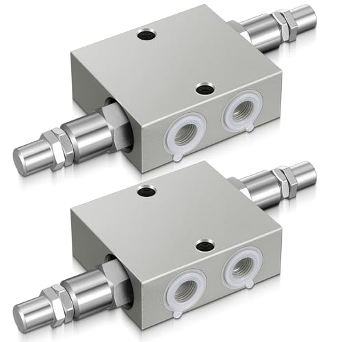 Threlaco 2 Pcs 3/8” NPT Dual Crossover Hydraulic Pressure Relief Valve - size: 3/8”