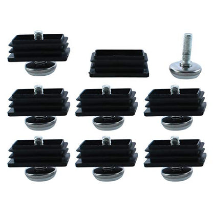 uxcell Adjustable Leveling Feet 25 x 50mm Rectangle Inserts Furniture Glide 8 Sets