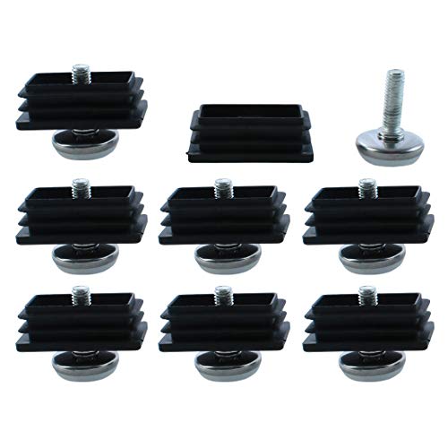 uxcell Adjustable Leveling Feet 25 x 50mm Rectangle Inserts Furniture Glide 8 Sets