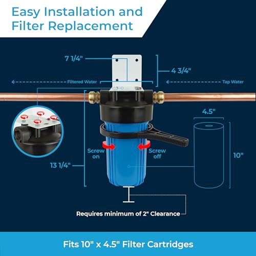 SpiroPure 10" Water Filter Housing 10x4.5 10 inch 10 BB 150469 1" NPT - size: 10" x 4.5", 1" NPT