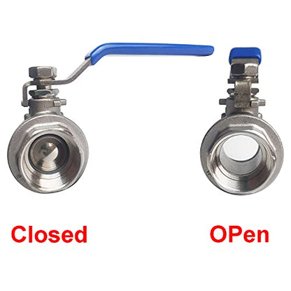 1/4" Female Ball Valve NPT Thread 316 Stainless Steel Full Port Ball Valve WOG1000 - size: 1/4 inch